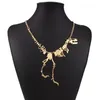 Whole New Punk Style Gothic Tyrannosaurus Skeleton Dinosaur Necklace Bone Funky Chain Pendant Silver Color12580