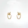 Fashion titanium steel nails Stud earrings for mens and women gold silver jewelry for lovers couple rings gift NRJ209K