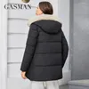 Women's Trench Coats Gasman 2023 Winter Down Jacket Women Short Classic dragkedja Design Fick Stand Collar Hooded Slim Parkas 83357