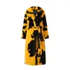 Manteau d'hiver en fourrure pour femmes, motif de vache, Design contrasté, vison artificiel, enveloppe de taille, 2023