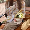 Kadın Sweaters Yeni Kore Bahar ve Sonbahar V yaka gevşek eğimli örgü uzun kollu kazak hırkalı kadınların üst katı231011