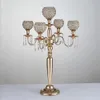 Ljushållare 80 cm/ 31,5 "Ljushållare 5-armar Metallguld/ silver Candelabras Crystal Candlesticks For Wedding Event Centerpieces 1 PCS 23101010