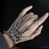 Other Fashion Accessories Gothic Skull Fingers Wristband Unisex Metal Skeleton Hand Bone Bracelet With Adjustable Ring For Women Halloween Party Jewelry Q231011