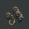 Fashion titanium steel nails Stud earrings for mens and women gold silver jewelry for lovers couple rings gift NRJ209K