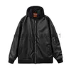 Men's Leather Faux Leather 2023 Men's Casual Hooded PU Leather Jacket High Street Zipper Turn-down Collar Long Sleeve Retro Hoodie with Pocket Autumn J231011