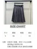 Skirts designer 2023 New Miu Metal Panel Leather Decoration Color Checker Pleated Wool Mid length Half Skirt Women HJE8