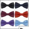 Mücevher Bow Ties Aessoriesscassic çocuk Bowtie Boys Grils Bebek Çocuklar Moda Kravat 25 Düz Renkli Nane Kırmızı Siyah Beyaz Yeşil Evcil Hayvan Dr Dhwbm