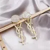 Mode kvinnliga designer örhängen örstud varumärke 18k guldpläterade designers geometri bokstäver kristall örhänge bröllop fest juveler c256n