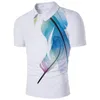 Polos European Clothing Style w stylu męskim koszulka 3D Digital Printing Lapel T-shirt krótkie rękaw