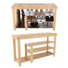 Storage Holders Racks 3-Tier 10-Pair Bamboo Shoe Rack Bench in Natural Brown Finish 231007