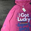 Men's Hoodies Sweatshirts Lucky 777 Pink Hoody Men's Women's Symbol Print Oversized Hoodie Men Sweatshirts T231011