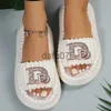 Slippers Luxe Decor Platform Casual Eenvoudige Flats Slippers Enkele Band Open Teen Zoete Sandalen Indoor Slides Zomer Zacht Comfortabel Bont Schoenen x1011