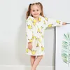 Pyjama's Jongens Meisjes Badjas Met Capuchon Handdoek Katoenen Flanellen Pyjama Badjassen Kinderbabykleding Nachtkleding Cartoon Nachtjapon voor kinderen 231006