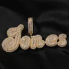 Charms Anpassade personlighetsbrev Namnhängen Halsband för män Hip Hop 5a Cz Stone Paled Bling Iced Out Rapper Jewelry 231010