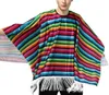 Schals Regenbogen farbenfrohe stillte Halloween -Cosplay -Kostüme Kinder erwachsene mexikanische Umhang Kleidung Hawaii Kleidung Aufführung Amparty 231010