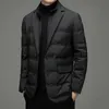 Men's Down Parkas Down Blazer Men Winter Warm Down Suit Jacket Business High Quality Casual Jackets J231010