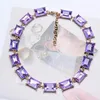 Purple żółty niebieski szklany kryształowe naszyjniki biżuteria dla kobiet proste oświadczenie urok naszyjnik femmechokers333k