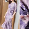 Robes décontractées Mode féminine Romantique Violet Floral 23 Printemps Été Dames Sexy Bureau Travail Quotidien Beachwear Fée Body Con Robe