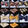 Verifique clássico 100% seda jacquard tecido masculino borboleta auto gravata borboleta bolso quadrado lenço terno conjunto # rc312502