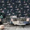 wallpapers ins roze flamingo verwijderbaar behang niet-zelfklevend strand tropisch behang muurschildering voor kinderslaapkamer blauw