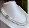 Ожерелье с подвесками, 20 дюймов, двухрядное ожерелье типа АААА, 78 мм, круглое с натуральным белым жемчугом Южно-Китайского моря 231010