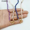 Chokers 5 strand Natural stone beads Chains Mix color Jewelry Necklace Fashion necklace Gift 52731 231010