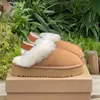 Tasman Slippers Chestnut Fur Slides Sheepskin Shearling Tazz Tazz New Mules Men Men Ultra Mini Mini Platform Boot Slip-On Shoes Sued