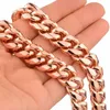 Chic Miami Cuban Chains For Men Hip Hop Jewelry Rose Gold Color Thick Stainless Steel Wide Big Chunky Necklace Gift242w