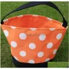 Party Favor Halloween Bucket Polka Dot Bat Striped Polyester Candy Collection Bag Trick Or Treat Pumpkin Bags 12 Designs C199 Home Gar Dhjk2