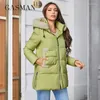 Women's Trench Coats Gasman 2023 Winter Down Jacket Women Short Classic dragkedja Design Fick Stand Collar Hooded Slim Parkas 83357