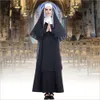 Yetişkin Cosplay Virgin Mary Rahibe Kostüm Paskalya Misyoneri Siyah Elbise Cadılar Bayramı S XL