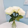 Dekorativa blommor Simulerade singel Silktyg Rose Artificial Wedding Home Dining Table Decoration Pography Props Holiday Presents