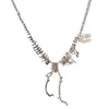 Whole New Punk Style Gothic Tyrannosaurus Skeleton Dinosaur Necklace Bone Funky Chain Pendant Silver Color1318b