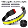 Headlamps Mini COB LED Induction Headlamp Camping Search Light Head Torch Work USB Rechargeable Headlight With Built-in Battery