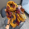 Scarves Woman Fashion Retro Flower Painting Imitation Cashmere thickening Shawl Multifunction Decorate Outdoor Winter Warm Scarf 231010