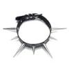 Chokers Big Spike Gargantilha Punk Colar de Couro Falso para Mulheres Homens Cool Chunky Rebites Studded Chocker Goth Estilo Colar Acessórios309G