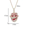 Hip Hop Lab Diamond Clown Pendant Necklace Iced Out Zircon Gold Silver pläterad med rostfritt stål Rope Chain330k