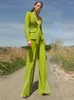 Women's Two Piece Pants Designed Blazer Women Suit Pantsuits Chiffon Office Ladies Pieces Set Flared Business Formal