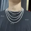 Tennis Chain Diamond Necklace Luxury Shine Crystal Cut Zircon Mens Womens Necklaces Fashion Hip Hop Jewelry Party Gift305F