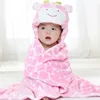 Pyjamas Pink Giraffe Animal Cosplay Hooded Baby Infant Girl Boy Flanell Bath Thandduk Wrap Bathrobe Söt tecknad Pyjama Sleepwear 231006