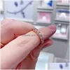 Band Rings Rose Gold Plated Sparkling Row Eternity Ring With Clear Cubic Zirconia Fit P Jewelry Engagement Wedding Lovers Fashion For Dhxn9