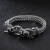 XMAS Gifts Kristalle 316L Edelstahl Guss Figaro Link Kettenarmband Double Skull End Armreif Herren Jungen Schmuck silv268o