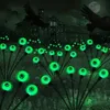 Halloween -dekorationer utomhus solariska ögonglampor, 48/64Led Green Eyeball Swaying Firefly Lights, Waterproof Solar Halloween Path Lights