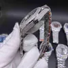 Full Diamonds Mężczyźni Watch 904 Srebrna obudowa ze stali nierdzewnej 41 mm niebieska twarz lodowana diamentowa modna zegarki