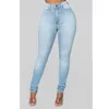 Jeans da donna matita elasticizzata attillata moda casual streetwear pantaloni a vita alta slim fit in denim pantaloni skinny con sollevamento dei glutei da donna