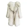 Womens Fur Faux Winter Fur Imitation Coat Womens Long Warm Raccoon Stor storlek Leisure Windbreaker 231010