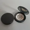 Garrafas de armazenamento Frost Matte Black 40mm Rodada Maquiagem Blush Batom Pó Caso Vazio Plástico Recipiente Cosmético Caixa de Sombra com Espelho
