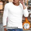 Intimo termico da uomo Intimo termico da uomo a maniche lunghe invernale da uomo Plus T-shirt imbottita in velluto girocollo Camicia con fondo sottile Intimo da uomoL231011