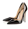 Chaussures de mariage Red Bottoms Mode Femmes Pompes Nude Cuir Verni Sexy Lady Pointe Toe Chaussures à talons hauts taille 33 à 42 12 cm 10 cm 8 cm talons chaussures de fête