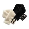 Stilvoller Damen-Designer-Pelzschal mit Buchstaben-Aufdruck, weicher warmer Schal, warmer Schal für Herbst und Winter, lange Schals